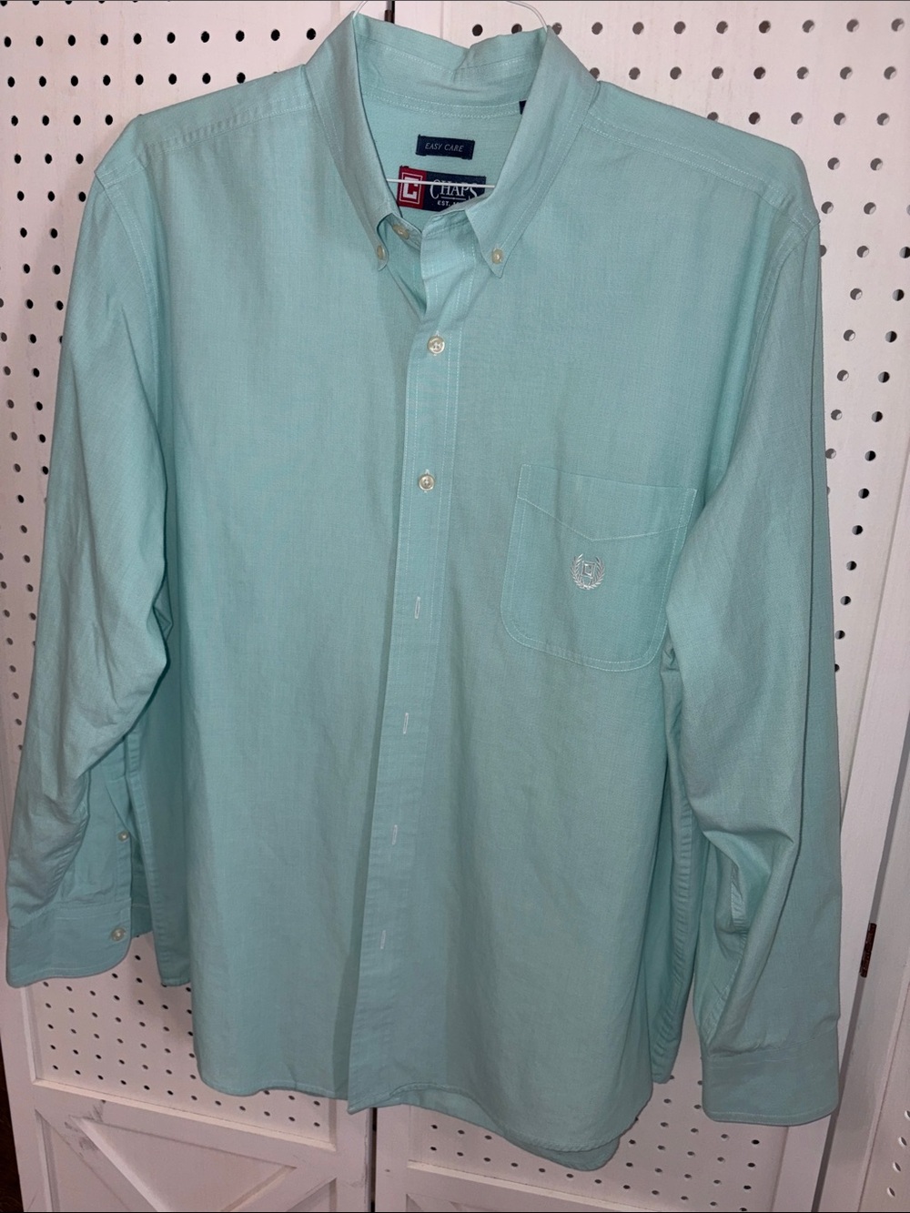 Chaps Mint Green Chambray Button-Down Shirt